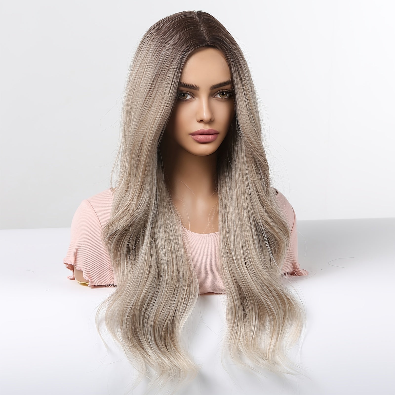 Women's 24 Inch Light Brown Coily Synthetic Wig - Glueless Monofilament Cap, 150% Density, Heat Resistant, Alcohol Free, Hair Volumizing